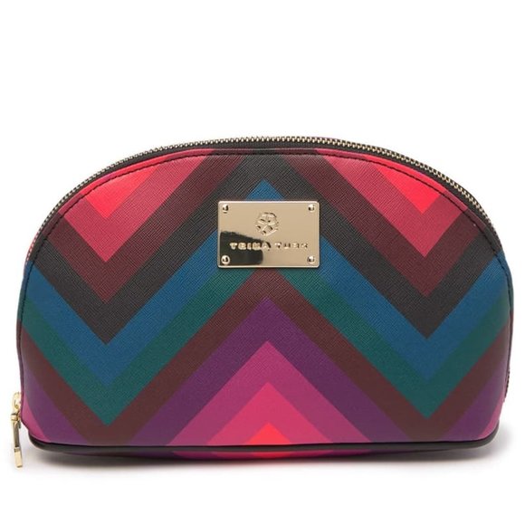 Trina Turk Handbags - TRINA TURK CHEVRON DOME COSMETIC MAKEUP CASE/BAG